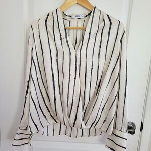 Mango MNG Striped Blouse Size 6